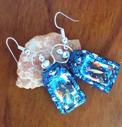 Unique Abstract Painted Mirror Earrings
